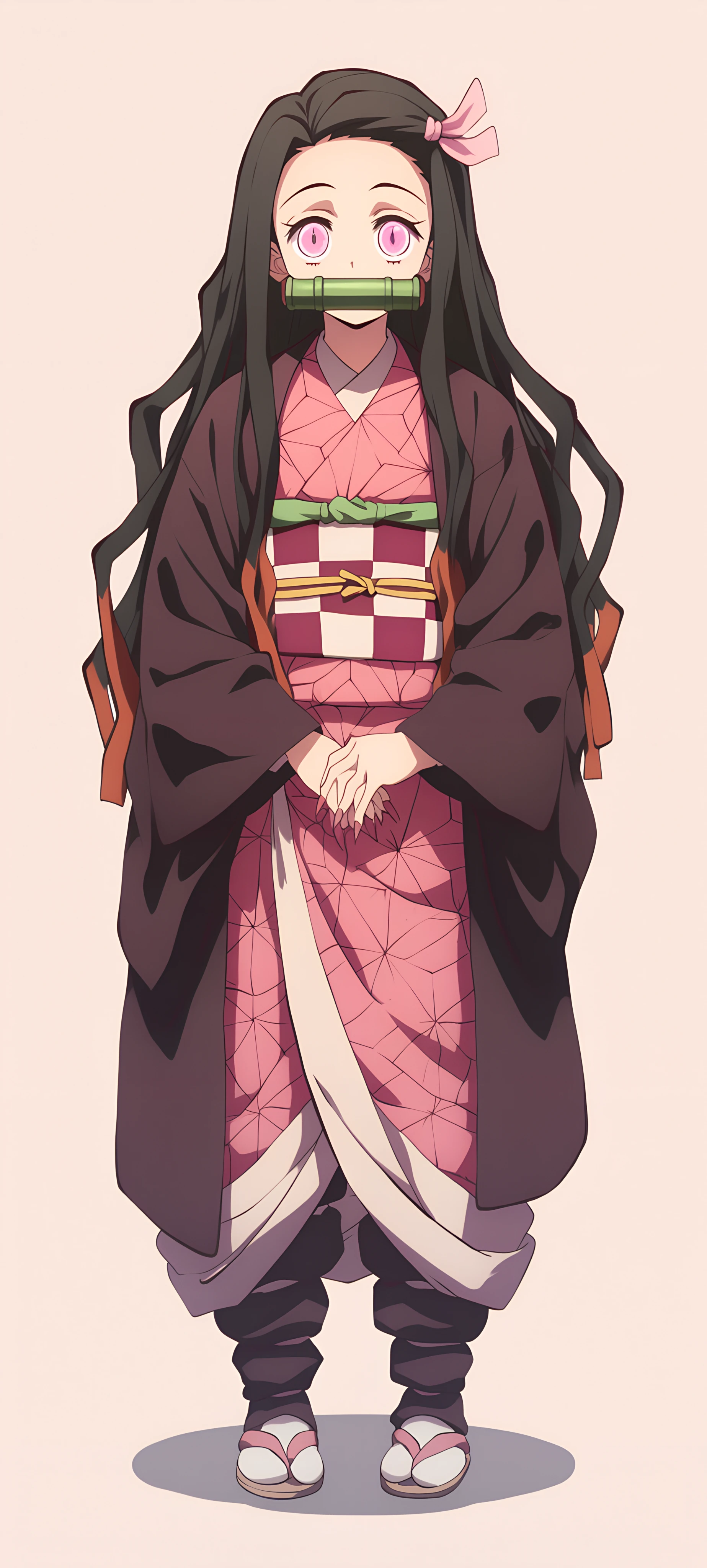 cute anime girl wallpaper — gag, japanese clothes, pink kimono (free 4K phone download)
