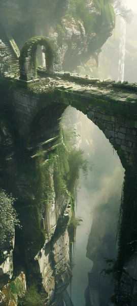mysterious architecture wallpaper — scenery, moss, ruins, overgrown (free 4K phone download)