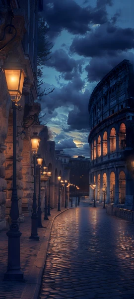 romantic architecture wallpaper — scenery, sky, cloud, lamppost (free 4K phone download)