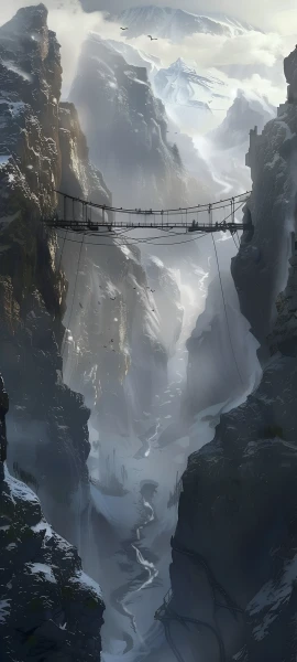 epic architecture wallpaper — scenery, mountain, bridge, cloud (free 4K phone download)