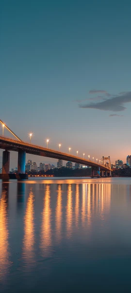 serene architecture wallpaper — scenery, sky, bridge, reflection (free 4K phone download)