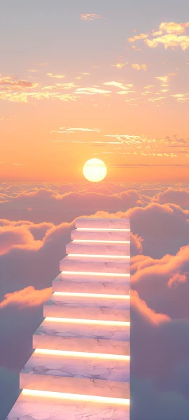 dreamy architecture wallpaper — cloud, scenery, stairs, sky (free 4K phone download)