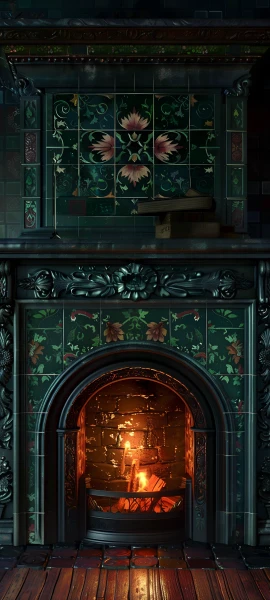 cozy architecture wallpaper — fire, scenery, fireplace, flower (free 4K phone download)