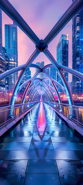 futuristic architecture wallpaper — reflection, scenery, skyscraper, building (free 4K phone download)