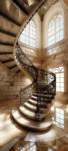 gothic architecture wallpaper — window, scenery, stairs, sunlight (free 4K phone download)