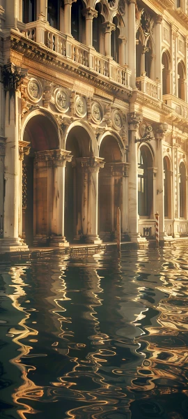 elegant architecture wallpaper — scenery, pillar, arch, water (free 4K phone download)