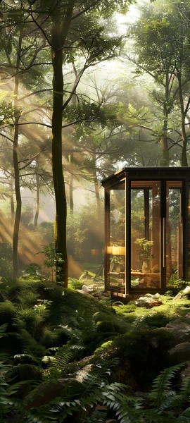 serene architecture wallpaper — scenery, tree, nature, sunlight (free 4K phone download)