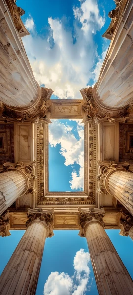 elegant architecture wallpaper — sky, cloud, scenery, pillar (free 4K phone download)