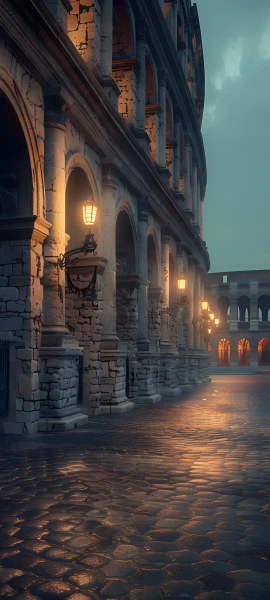 gothic architecture wallpaper — scenery, stone floor, sky, lantern (free 4K phone download)