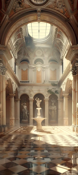 gothic anime girl wallpaper — statue, pillar, scenery, sunlight (free 4K phone download)