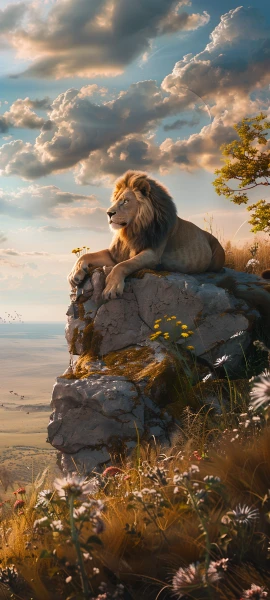 epic architecture wallpaper — cloud, sky, lion, flower (free 4K phone download)