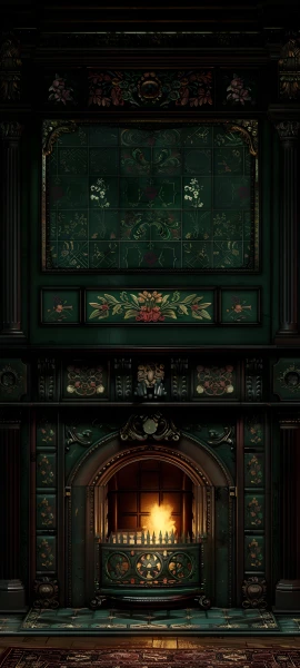 gothic architecture wallpaper — scenery, fireplace, candle, window (free 4K phone download)