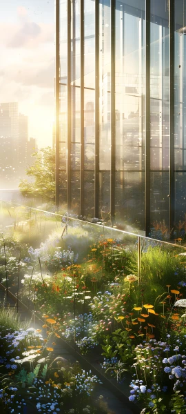 futuristic architecture wallpaper — scenery, flower, building, sky (free 4K phone download)