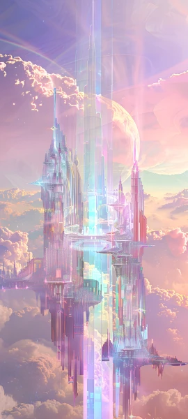 magical architecture wallpaper — scenery, cloud, sky, fantasy (free 4K phone download)