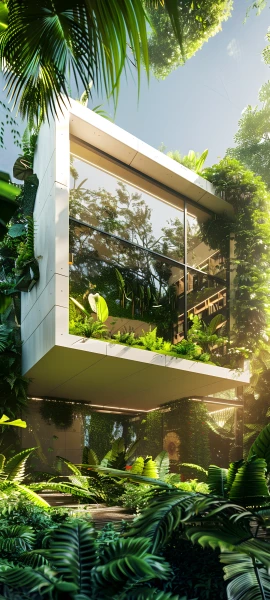 futuristic architecture wallpaper — scenery, tree, plant, sky (free 4K phone download)