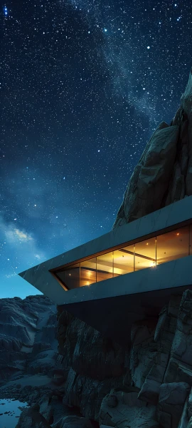 futuristic architecture wallpaper — star (sky), sky, night, starry sky (free 4K phone download)