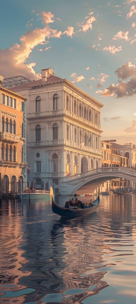 romantic architecture wallpaper — boat, cloud, sky, water (free 4K phone download)