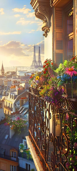 whimsical architecture wallpaper — scenery, flower, sky, cloud (free 4K phone download)