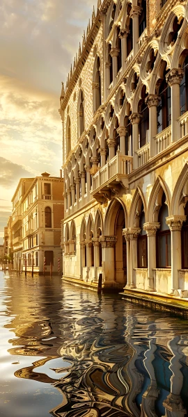romantic architecture wallpaper — reflection, scenery, water, sky (free 4K phone download)