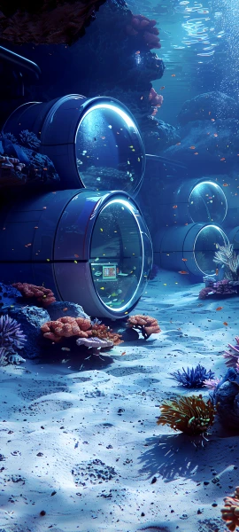 futuristic architecture wallpaper — scenery, rock, water, reflection (free 4K phone download)
