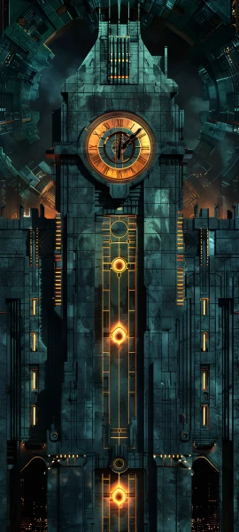 futuristic architecture wallpaper — scenery, building, tower, clock (free 4K phone download)