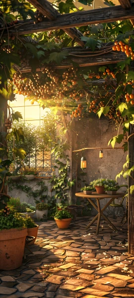 romantic architecture wallpaper — scenery, plant, potted plant, sunlight (free 4K phone download)