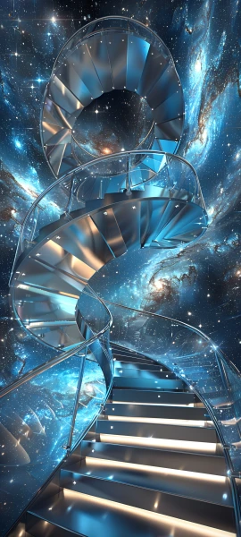 futuristic architecture wallpaper — stairs, star (sky), scenery, sky (free 4K phone download)