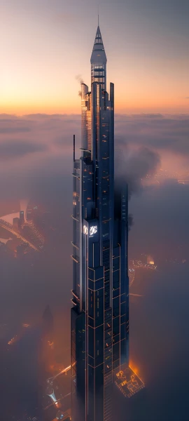 futuristic architecture wallpaper — scenery, sky, tower, city (free 4K phone download)
