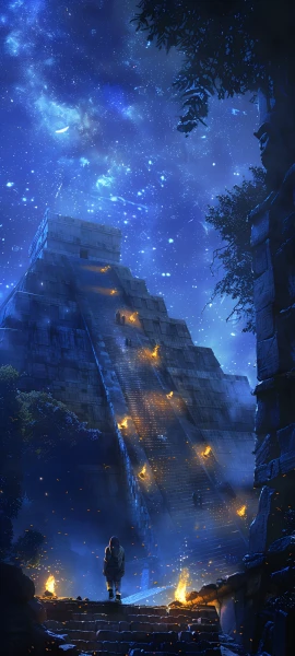 magical anime girl wallpaper — star (sky), sky, scenery, night (free 4K phone download)