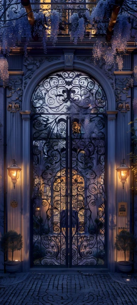 gothic architecture wallpaper — tree, scenery, lantern, night (free 4K phone download)