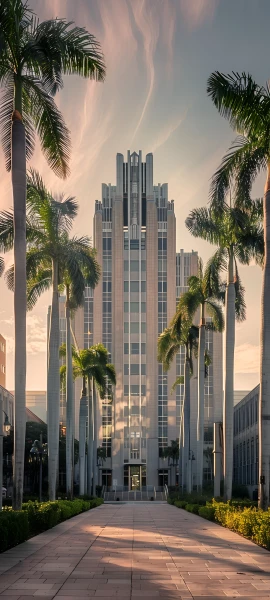 futuristic architecture wallpaper — tree, palm tree, scenery, building (free 4K phone download)
