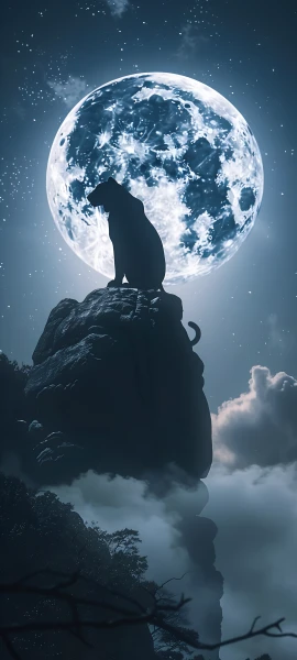 magical architecture wallpaper — moon, sky, star (sky), cat (free 4K phone download)