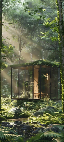 dreamy architecture wallpaper — scenery, tree, sunlight, nature (free 4K phone download)