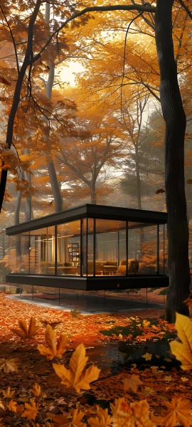 cozy architecture wallpaper — scenery, autumn leaves, tree, autumn (free 4K phone download)
