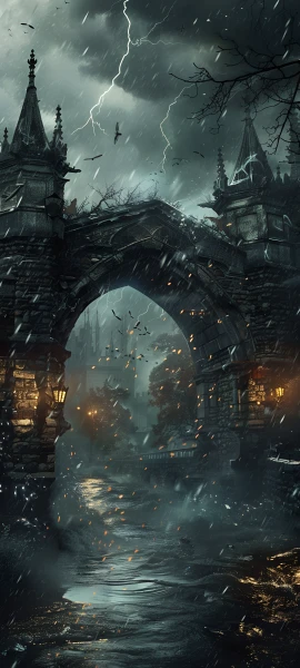 gothic architecture wallpaper — scenery, rain, bird, sky (free 4K phone download)