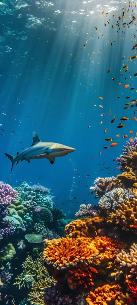serene architecture wallpaper — coral, underwater, fish, scenery (free 4K phone download)