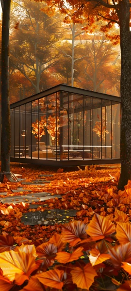 cozy architecture wallpaper — autumn leaves, autumn, scenery, tree (free 4K phone download)