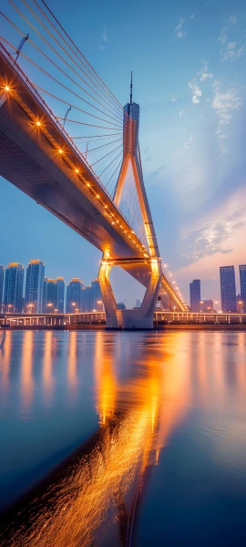 serene architecture wallpaper — scenery, sky, reflection, bridge (free 4K phone download)