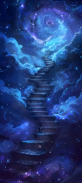 magical architecture wallpaper — star (sky), scenery, sky, stairs (free 4K phone download)