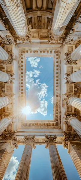 elegant architecture wallpaper — sky, scenery, cloud, pillar (free 4K phone download)