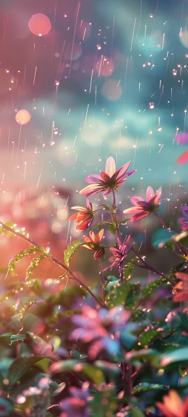 dreamy architecture wallpaper — flower, rain, plant, water drop (free 4K phone download)