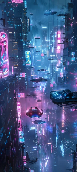 futuristic architecture wallpaper — neon lights, city, scenery, night (free 4K phone download)