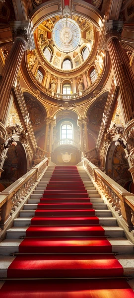 gothic architecture wallpaper — stairs, scenery, arch, pillar (free 4K phone download)