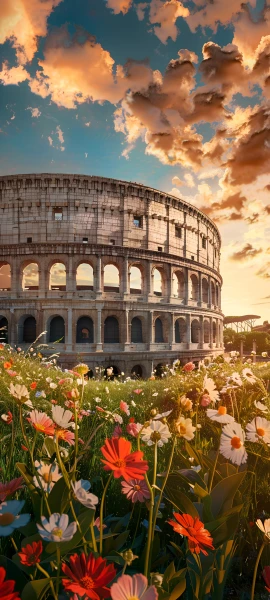 romantic architecture wallpaper — flower, cloud, sky, scenery (free 4K phone download)