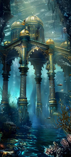 gothic architecture wallpaper — coral, fish, scenery, underwater (free 4K phone download)