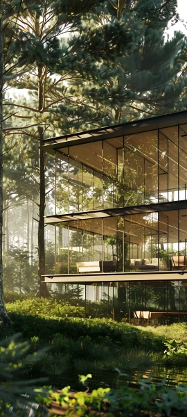 futuristic architecture wallpaper — tree, scenery, grass, nature (free 4K phone download)