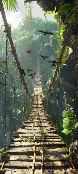 serene architecture wallpaper — bird, scenery, stairs, plant (free 4K phone download)