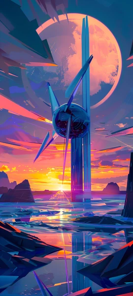 futuristic architecture wallpaper — cloud, sky, water, sunset (free 4K phone download)