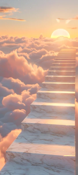 dreamy architecture wallpaper — cloud, sky, stairs, scenery (free 4K phone download)