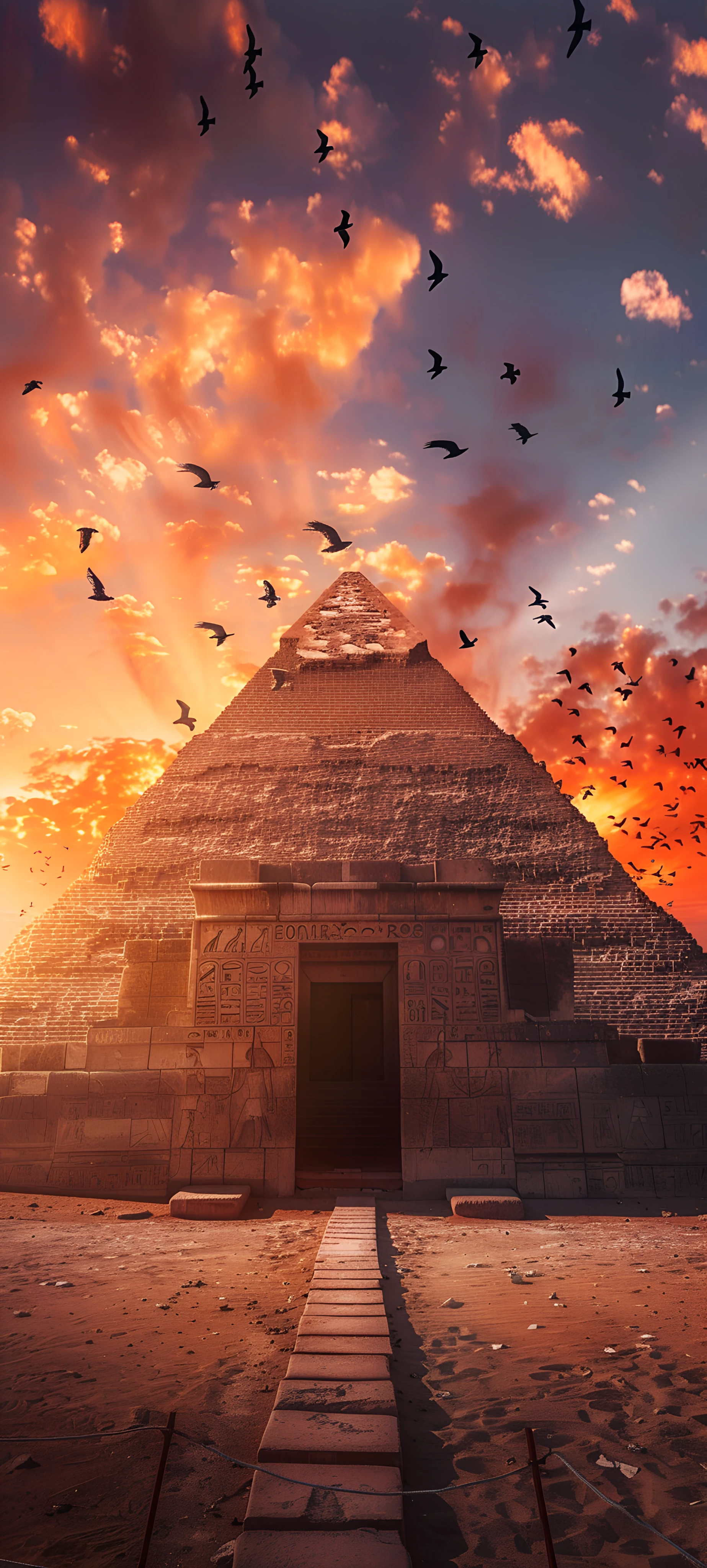 epic architecture wallpaper — scenery, bird, sky, cloud (free 4K phone download)